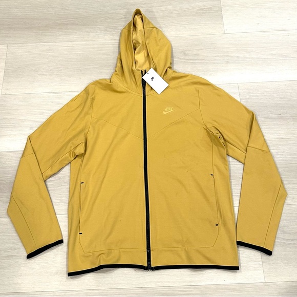 Nike Tech Essentials Zip Sport Hoodie Athletic Jacket Gold Beige Mens Large New - Picture 5 of 10